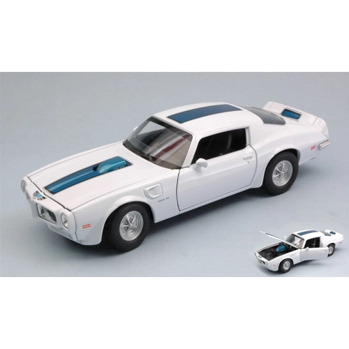 PONTIAC FIREBIRD TRANS AM 1972 WHITE WITH BLACK STRIPE 1:24-27 Welly Auto Stradali Modellino