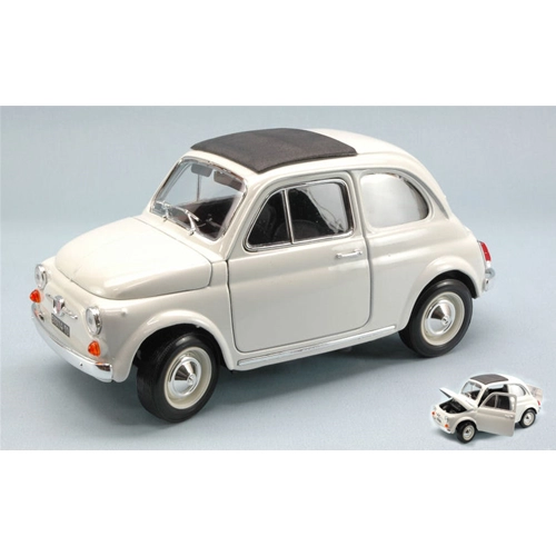 FIAT 500 F 1965 WHITE 1:18 Burago Auto Stradali Modellino