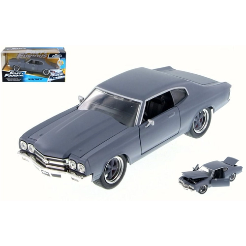 DOM'S CHEVY CHEVELLE SS 1970(2003) FAST & FURIOUS GREY 1:24 Jada Toys Movie Modellino