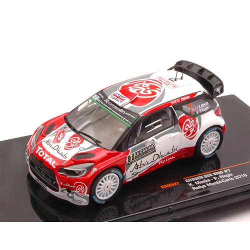 CITROEN DS3 N.7 RETIRED MONTE CARLO 2016 K.MEEKE-P.NAGLE 1:43 Ixo Model Auto Rally Modellino