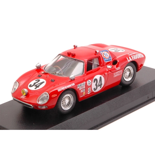 FERRARI 250 LM N.34 8th 24 H DAYTONA 1968 GUNN-ORTEGA-MERELLO 1:43 Best Model Auto Competizione Modellino