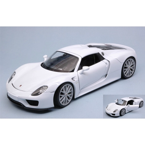 PORSCHE 918 SPYDER HARD TOP CLOSED 2013 WHITE 1:24 Welly Auto Stradali Modellino
