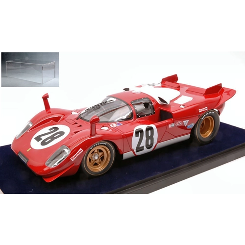 FERRARI 512 S N.28 3rd 24 H DAYTONA 1970 ANDRETTI-MERZARIO-ICKS CON VETRINETTA 1:18 Looksmart Auto Competizione Modellino