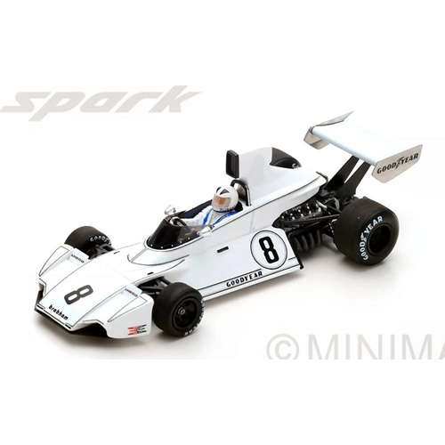 BRABHAM BT44 R.ROBARTS 1974 N.8 15th BRAZILIAN GP 1:43 Spark Model Formula 1 Modellino
