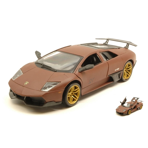 LAMBORGHINI MURCIELAGO LP670-4 SV 2010 SATIN SERIES MATT BROWN 1:24 MotorMax Auto Stradali Modellino