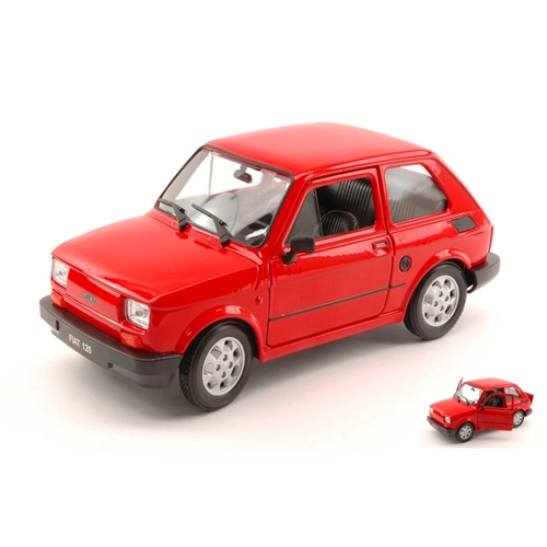 FIAT 126 1973 RED 1:24 Welly Auto Stradali Modellino