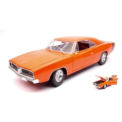 DODGE CHARGER R/T 1969 ORANGE 1:18 Maisto Auto Stradali Modellino