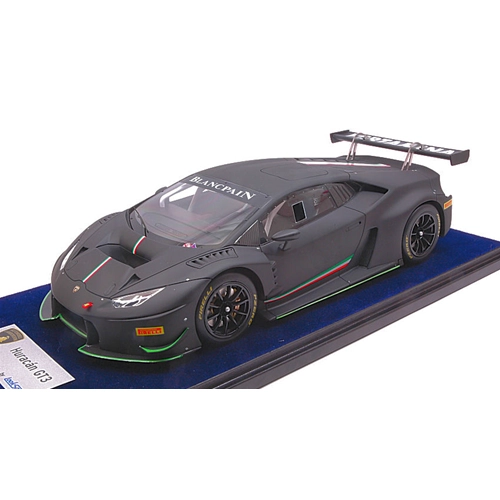 LAMBORGHINI HURACAN GT3 2017 MATT BLACK 1:18 Looksmart Auto Stradali Modellino