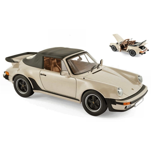 PORSCHE 911 TURBO CABRIOLET 1987 IVORY 1:18 Norev Auto Stradali Modellino