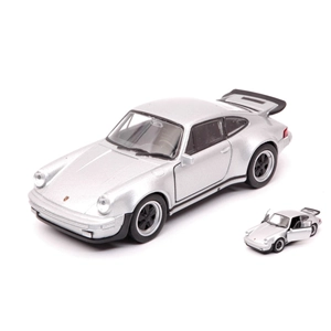 PORSCHE 911 TURBO 1977 SILVER cm 11 Welly Auto Stradali Modellino