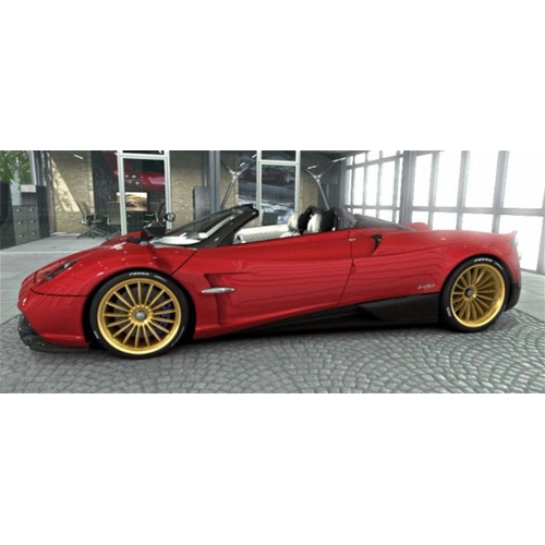 PAGANI HUAYRA ROADSTER ROSSO DUBAI PEARL CON VETRINA 1:18 Looksmart Auto Stradali Modellino