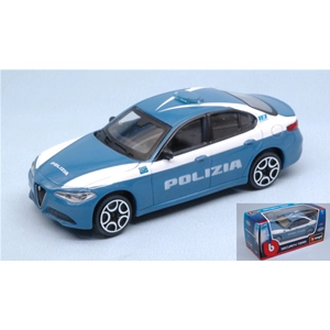 ALFA ROMEO GIULIA 2016 POLIZIA 1:43 Burago Forze dell'Ordine Modellino