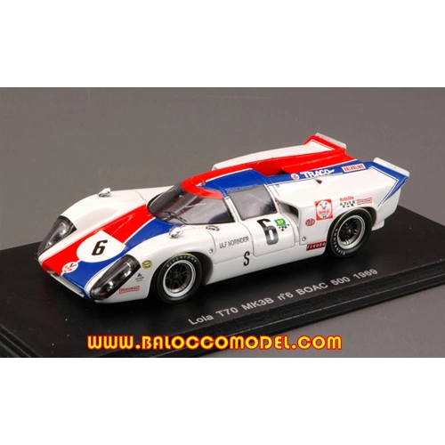 LOLA T70 MK3B N.6 BOAC 500 1969 1:43 Spark Model Auto Competizione Modellino