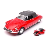 CITROEN DS 19 1956 CABRIOLET SOFT TOP RED 1:24 Welly Auto Stradali Modellino