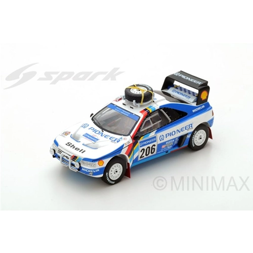 PEUGEOT 405 T-16 N.206 2nd DAKAR 1989 J.ICKX-C.TARIN 1:43 Spark Model Auto Rally Modellino