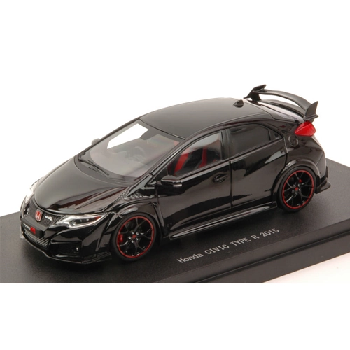 HONDA CIVIC TYPE R 2015 UK License Plate Crystal Black Pearl 1:43 Ebbro Auto Stradali Modellino