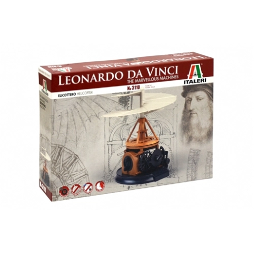 LEONARDO DA VINCI HELICOPTER DIM.BOX cm 31x21x6 KIT Italeri Kit Art.Vari Modellino