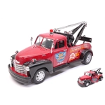 CHEVROLET 3800 TOW TRUCK HIGWAY 66 1953 GARAGE DARK RED 1:24 Welly Camion Modellino