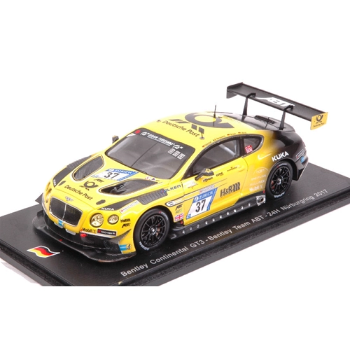 BENTLEY CONTINENTAL GT3 N.37 NURBURGRING 2017 BRUCK-MENZEL-VERDONCK-JONS 1:43 Spark Model Auto Competizione Modellino