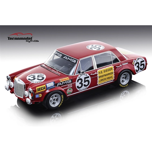 MERCEDES 300 SEL 6,8 N.35 2nd 24 H SPA 1971 H.HEYER-C.SCHICKENTANZ 1:18 Tecnomodel Auto Competizione Modellino