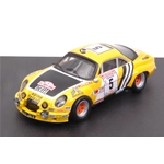 ALPINE A110 N.5 ACCIDENT TOUR DE CORSE 1975 LARROUSSE-DELFERIER 1:43 Trofeu Auto Rally Modellino