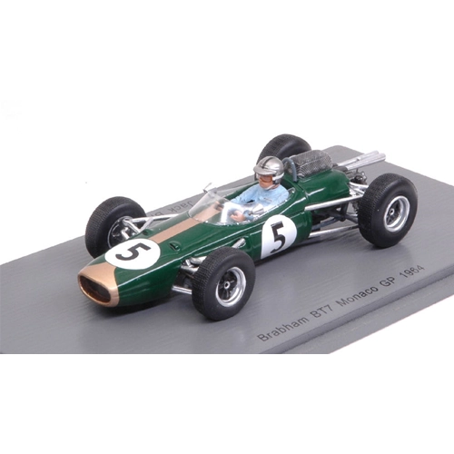 BRABHAM BT7 J.BRABHAM 1964 N.5 RETIRED MONACO GP 1:43 Spark Model Formula 1 Modellino