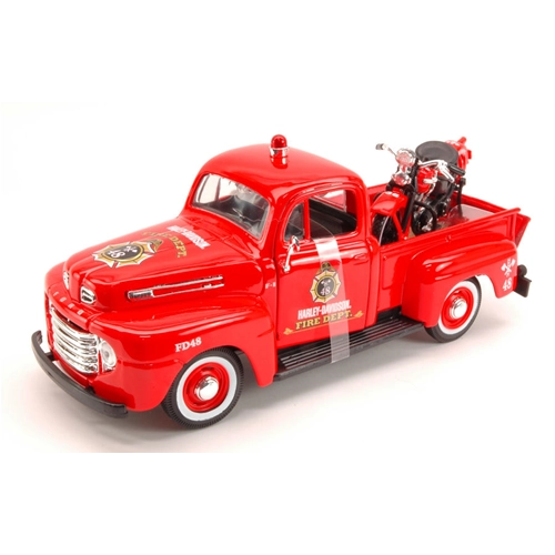 FORD F-1 PICK UP 1948 + HARLEY DAVIDSON 1936 EL KNUCKLEHEAD 1:24 Maisto Veicoli Commerciali Modellino