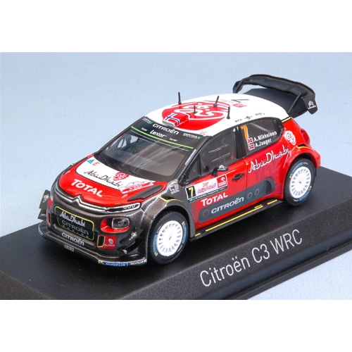 CITROEN C3 WRC N.7 9th POLAND RALLY 2017 A.MIKKELSEN-A.JAEGER 1:43 Norev Auto Rally Modellino