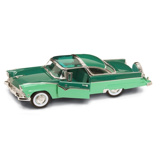 FORD FAIRLANE CROWN VICTORIA 1955 METALLIC GREEN 1:18 Lucky Die Cast Auto Stradali Modellino