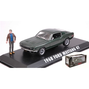 FORD MUSTANG "BULLIT" 1968 WITH STEVE MC QUEEN FIGURE 1:43 Greenlight Movie Modellino