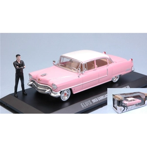 CADILLAC FLEETWOOD 1955 "PINK" WITH ELVIS PRESLEY FIGURE 1:43 Greenlight Movie Modellino