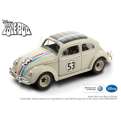 HERBIE "IL MAGGIOLINO TUTTO MATTO" THE LOVE BUG N.53 1963 1:18 Hot Wheels Movie Modellino