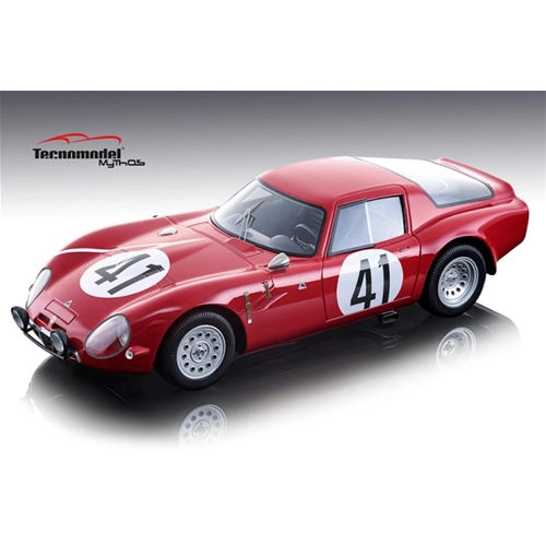 ALFA ROMEO TZ2 N.41 DNF LE MANS 1965 R.BUSSINELLO-J.ROLLAND 1:18 Tecnomodel Auto Competizione Modellino