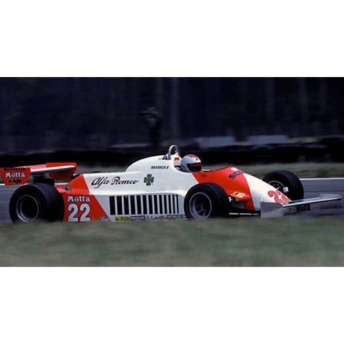 ALFA ROMEO 179C M.ANDRETTI 1981 N.22 9th GERMAN GP CON VETRINA 1:18 Looksmart Formula 1 Modellino