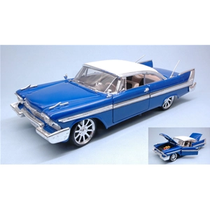 PLYMOUTH FURY CUSTOM HOT ROD 1958 WITH NEW RIMS BLUE 1:18 MotorMax Auto Stradali Modellino