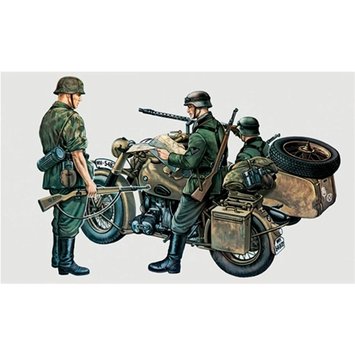 BMW R 75 WITH SIDE CAR MOTO KIT 1:35 Italeri Kit Mezzi Militari Modellino