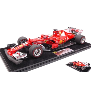 FERRARI SF70H S.VETTEL 2017 N.5 WINNER MONACO GP CON VETRINA 1:18 Looksmart Formula 1 Modellino