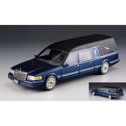 LINCOLN TOWN CAR S&S HEARSE 1997 DARK BLUE 1:43 GLM Models Pompe Funebri Modellino