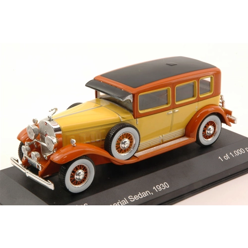 CADILLAC V16 LWB IMPERIAL SEDAN 1930 YELLOW/BROWN 1:43 Whitebox Auto d'Epoca Modellino
