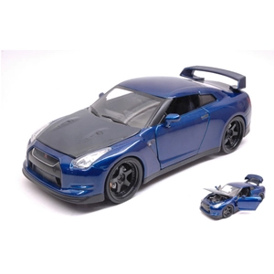 BRIAN'S NISSAN GT-R 2009 FAST & FURIOUS 7 BLUE 1:24 Jada Toys Movie Modellino