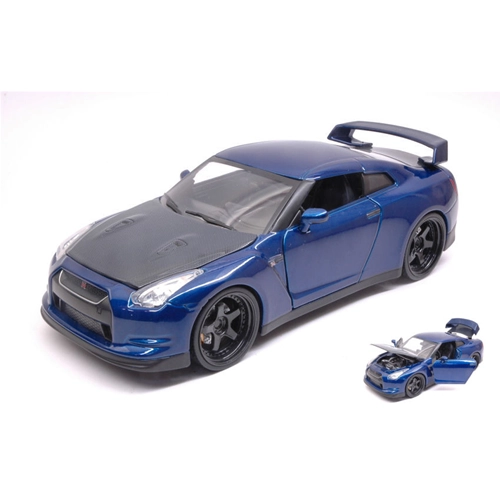 BRIAN'S NISSAN GT-R 2009 FAST & FURIOUS 7 BLUE 1:24 Jada Toys Movie Modellino