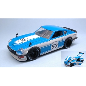 DATSUN 240Z 1972 N.53 WHITE/BLUE "JDM TUNERS" 1:24 Jada Toys Tuning Modellino