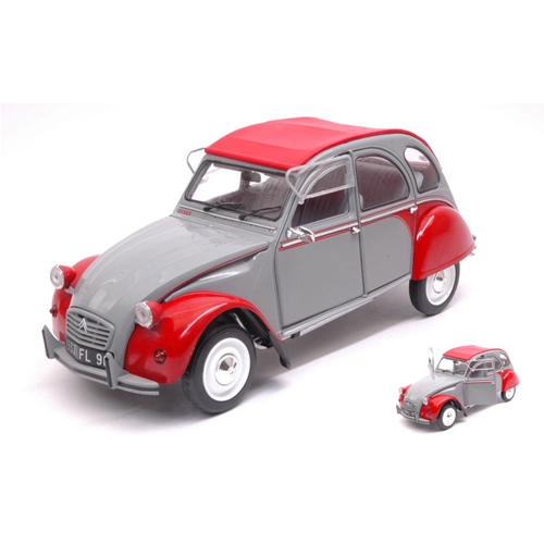 CITROEN 2 CV DOLLY 1985 GRISE & ROUGE 1:18 Solido Auto Stradali Modellino