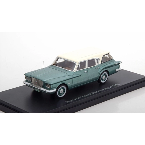 PLYMOUTH VALIANT WAGON 1960 METALLIC GREEN/WHITE 1:43 Neo Scale Models Auto Stradali Modellino