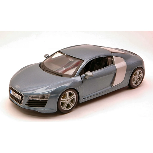 AUDI R 8 COUPE' 2007 SILVERBLUE 1:24 Maisto Auto Stradali Modellino