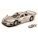 MERCEDES CLK-GTR COUPE' STREET VERSION 1997 SILVER 1:26 Maisto Auto Stradali Modellino