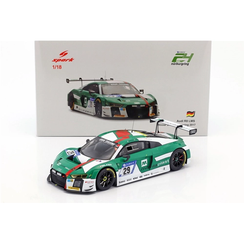 AUDI R8 N.29 WINNER 24H NURBURGRING 2017 DE PHILLIPPI-MIES-WINKELHOCK 1:18 Spark Model Auto Competizione Modellino