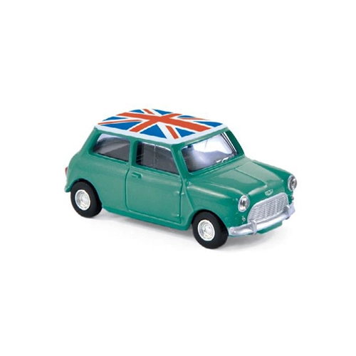 MINI COOPER S 1963 GREEN & WHITE 1:64 Norev Auto Stradali Modellino
