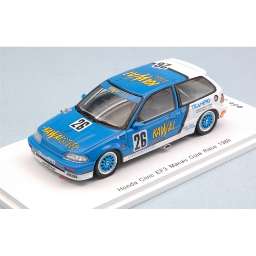 HONDA CIVIC EF3 N.26 DNF GR.3 MACAU GUIA RACE 1989 KAZUO SHIMIZU 1:43 Spark Model Auto Competizione Modellino