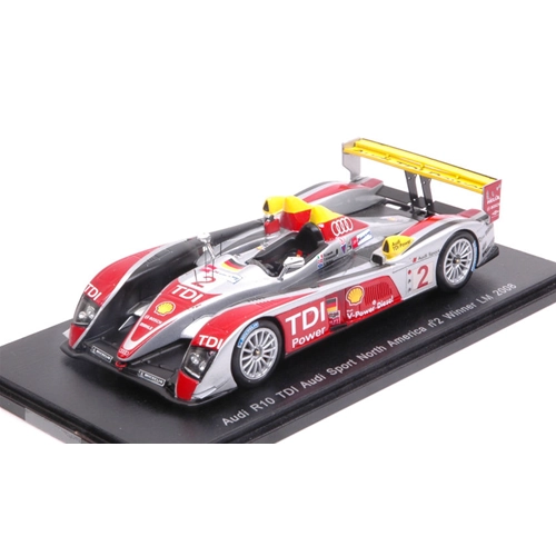 AUDI R 10 N.2 WINNER LE MANS 2008 CAPELLO-MC NISH-KRISTENSEN 10 YEARS 1:43 Spark Model Auto Competizione Modellino